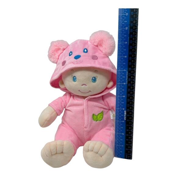 June Garden 12" Sweet Dolly Frida Stuffed Ultra Soft Baby Bear Doll Pink Outfit - Picture 4 of 16
